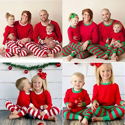 Buy Christmas Family Matching Adult Kids Couple Nightwear Xmas Pyjamas PJs Set UK • 8.39£
