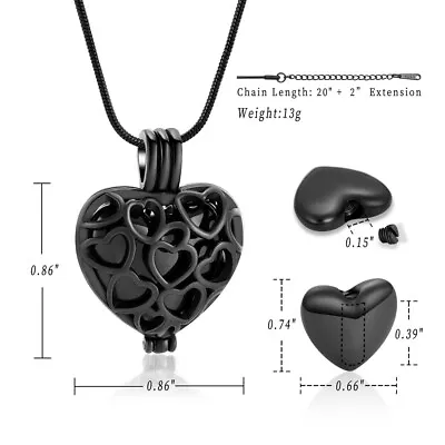 Buy Heart Cremation Jewellery Charm Memorial Necklace For Ashes Urn Keepsake Pendant • 11.39£
