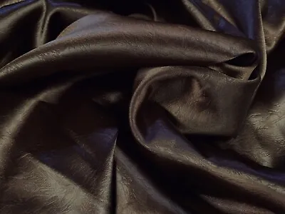 Buy Leather Look Spandex Stretch Sateen Woven Dress Fabric, Per Metre - Dark Brown • 4.99£