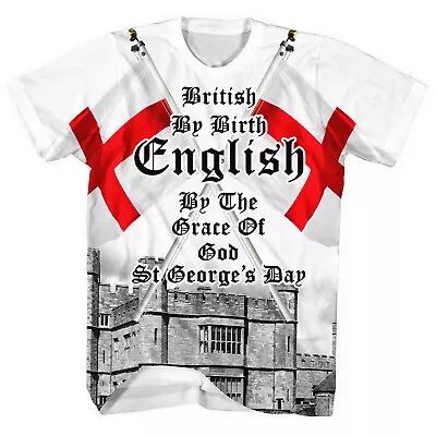 Buy British By Birth English By The Grace Of God All Over SHIRT T St George Day L43 • 16.99£