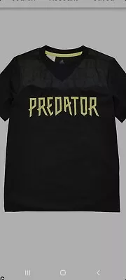 Buy [10] ADIDAS PREDATOR T Shirt Black/yellow Size 11-12yrs • 7.50£