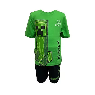 Buy Character Boys Minecraft Short Sleeve Pj Set Pyjama Sets • 11.99£