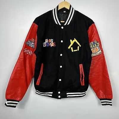 Buy Vintage Varsity Bomber Jacket, Letterman, Embroidered Patches, Size Mens Small • 19.95£