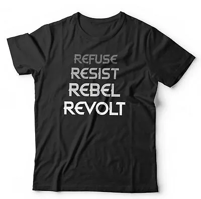 Buy Refuse Resist Rebel Revolt Tshirt Unisex & Kids - Conspiracy, Government, N.W.O • 13.99£