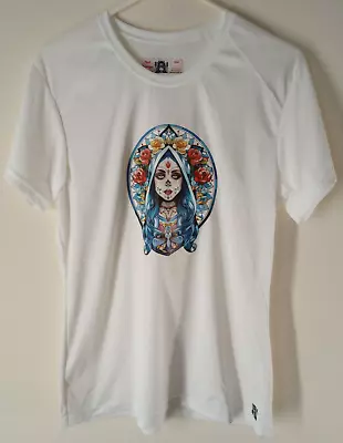 Buy Bad Boutique Woman's T-Shirt Med White Gothic Cathedral Lady Design Cap Sleeve • 16.79£
