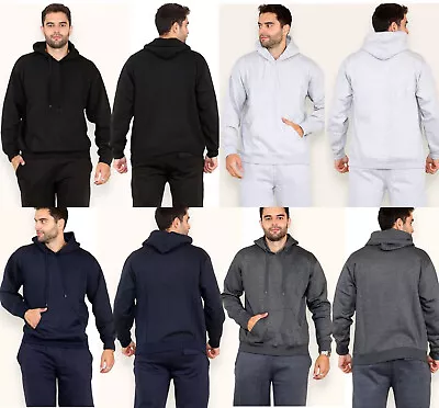 Buy Mens Sweatshirt Pullover Hoodie Fleece Hoody Plain Hooded Top Drawstring S-5XL • 7.99£
