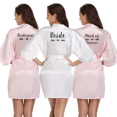 Buy Bride Party Wedding Kimono Bridesmaid Kimono Wedding Gown Pajamas • 12.39£