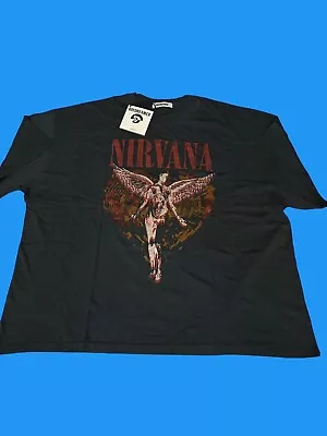 Buy Daydreamer Women's Nirvana Trippy Heart T-Shirt Black One Size Cotton Made In US • 52.99£