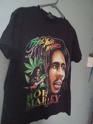 Buy Mens Bob Marley T Shirt Size Medium Doubble Side Print • 7£