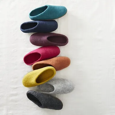 Buy Wool Felt Slippers |Nepal | Handmade | Fair Trade | 14 Colours | 10 Sizes • 29.64£