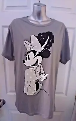 Buy Minnie Mouse Women’s Disney T-Shirt Gray Graphic Bride Of Frankenstein Sz XL NWT • 14.17£