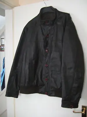 Buy Mens F&f Dark Brown 100% Leather Jacket Size Xxl • 30£