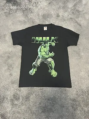 Buy Vintage Black Marvel The Incredible Hulk T-Shirt Rare Size M Medium • 14.99£