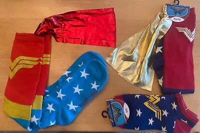 Buy Socks- Wonder Woman Movie , 3 Pairs,Red/Blue/Gold Knee High (2) And Ankle (1) • 9.65£