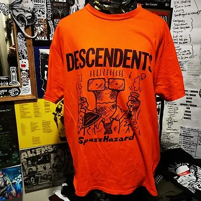 Buy Descendents, Spazzhazzard, Punk T-shirt, Large, Used, Orange, Bandshirt • 4.50£