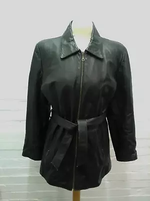 Buy MILLANO Soft Leather Jacket SMALL Belted Mid Length Ladies Mens Unisex • 6.99£