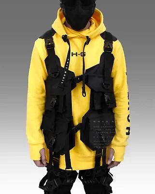 Buy Men's Techwear Yellow Jacket Vest Fleece Pullover Hoodie Holygrail H.G.V.T-01/YL • 234.20£