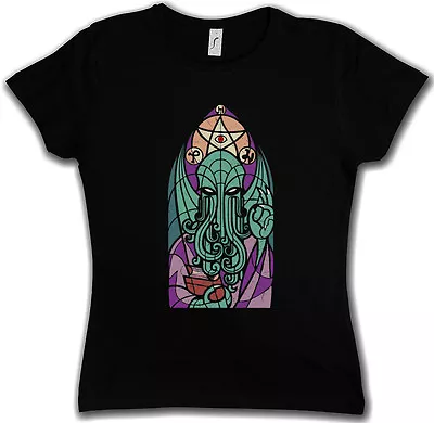 Buy CHURCH OF GREAT OLD ONE WOMAN T-SHIRT Miskatonic Lovecraft Dunwich Cathedral • 17.13£