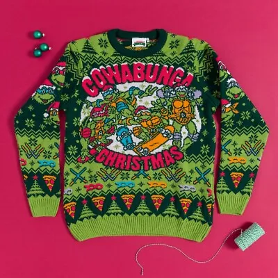 Buy Nickelodeon Teenage Mutant Ninja Turtles Cowabunga Knitted Christmas Jumper • 39.99£