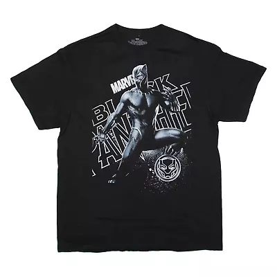 Buy MARVEL Black Panther T-Shirt Black Short Sleeve Mens L • 7.99£