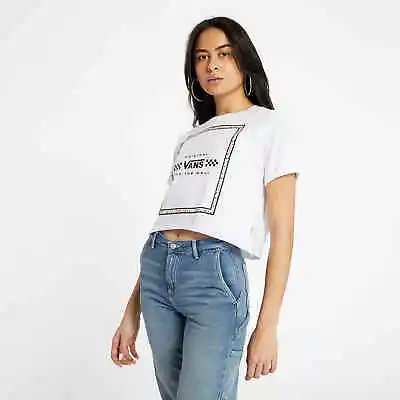 Buy NWT Vans Leila Cropped T Shirt In White Sz XS • 19.26£