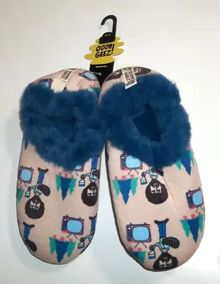 Buy Oooh Geez! Womens Slippers, Bob Ross TV, Non-Skid Sole, Size - M 7/8, NWT • 14.47£