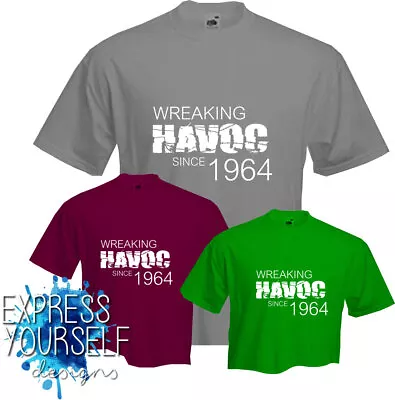 Buy WREAKING HAVOC 1964 - T Shirt, 60th BIRTHDAY (2024), Fun, Present, Gift, NEW • 9.99£