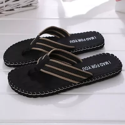 Buy Versatile Men's Beach Sandals Shoes Trendy Flat Thongs Flip Flops Slippers • 12.16£