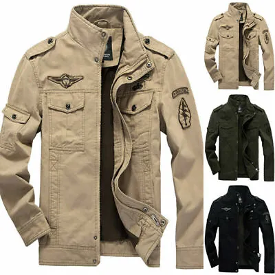 Buy Mens Army Military Style Jacket Tactical Combat Coat Zip Up Outwear Casual Tops • 32.99£