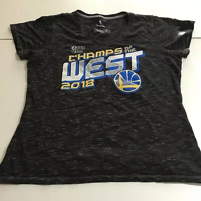 Buy Golden State Warriors NBA Womens Large Gray Top Shirt V-Neck Champs Of The West • 9.41£