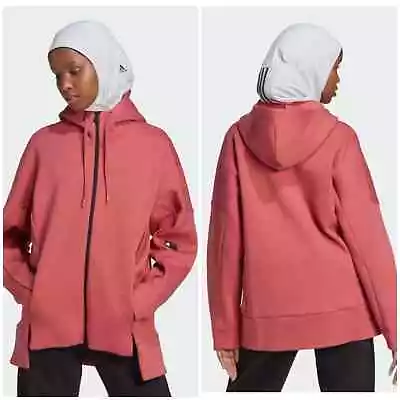 Buy Adidas Pink Long Sleeve Mission Victory Loose Fit Full-Zip Hoodie Size Small • 55.41£