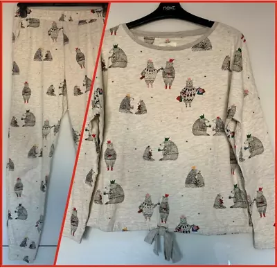 Buy Next Ladies Cute Grey Party Bear Design Full Length Pyjamas - Small Uk 8-10 • 24.99£