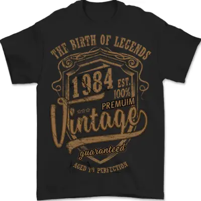 Buy Birth Of Legends 39th Birthday 1984 Mens T-Shirt 100% Cotton • 10.49£