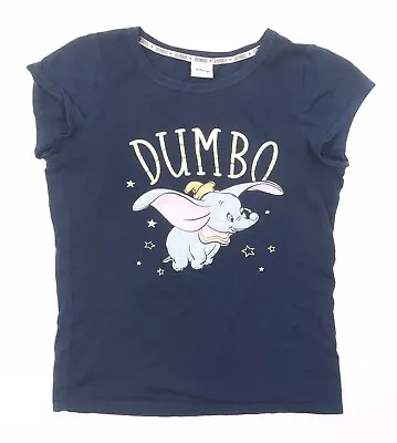 Buy Disney Womens Blue Cotton Basic T-Shirt Size 6 Round Neck - Dumbo • 3.50£