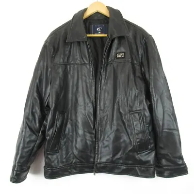 Buy Emporio Italy Worldwide Vegan Leather Jacket Men's Size Medium Black Coat  • 24.99£
