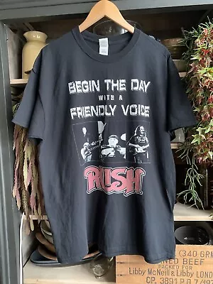 Buy Band Tee Vintage RUSH T-Shirt Black Size XL Begin The Day • 25£