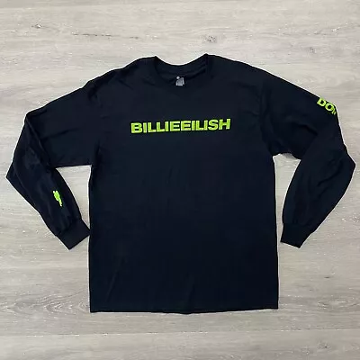 Buy Billie Eilish Shirt Long Sleeve Black T-Shirt Size Large Official Merch • 39.17£