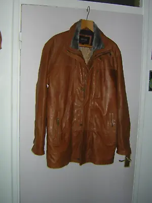 Buy Lakeland Leather Tan Double Zip Lined Mens Jacket,size 40 • 10£