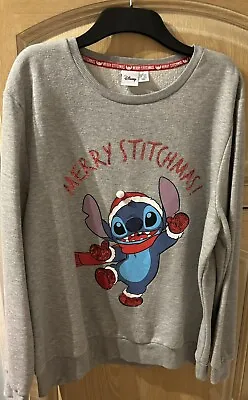 Buy Disney Stitch Christmas Jumper - Merry Stitchmas - Size L - 14 - 16 Festive Top • 12.99£