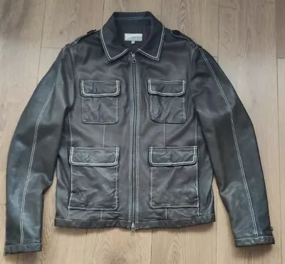 Buy Mens Leather Jacket Politix Brown UK S Unisex Australian Designers Soft RRP£499 • 49.99£