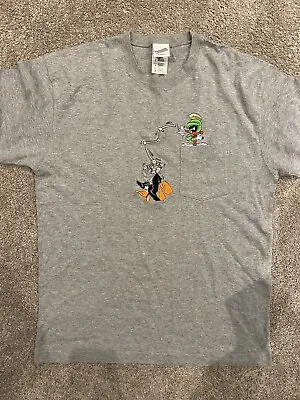 Buy Vintage Warner Bros. Loony Toons Marvin The Martian Daffy Duck T-shirt Size S • 20£