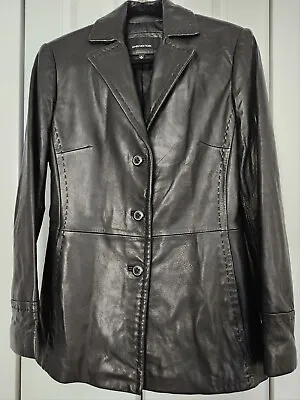 Buy Jones New York Genuine Soft Leather Blazer/Jacket Button Closure Lined SzS • 47.27£