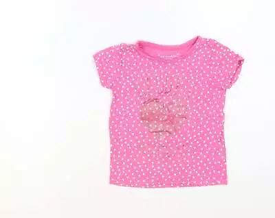 Buy Primark Girls Pink Geometric Cotton Pullover T-Shirt Size 3-4 Years Crew Neck Pu • 3.25£
