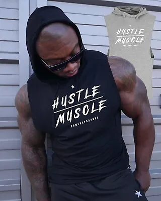 Buy HUSTLE MUSCLE GYM Stretchy Hooded Tank Top Vest Quick Dry T-shirt Sleeveless • 20£