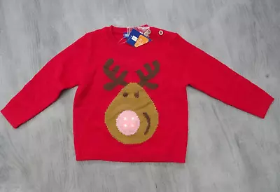 Buy Baby Girls Bnwt Age 12-24 Months Light Up Musical Christmas Jumper • 5£