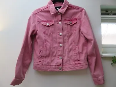 Buy V By Very Fab Pink Washed Vintage 100% Cotton Denim Jean Style Jacket Age 14 • 6.99£