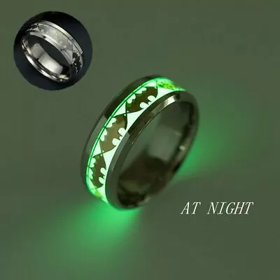 Buy Gifts Jewelry Glow In The Dark Batman Punk Luminous Band Ring Stainless Steel • 3.26£