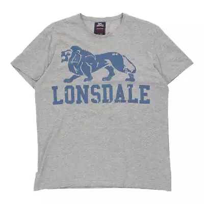 Buy Lonsdale Spellout T-Shirt - Large Grey Cotton • 10.70£