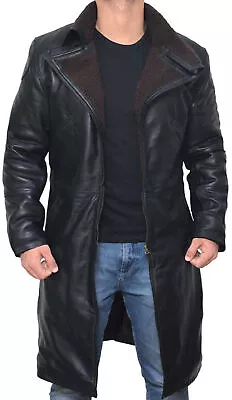 Buy Blade Runner 2049 Ryan Gosling (Officer K) Fur Lapel Collar Trench Leather Coat • 44.99£