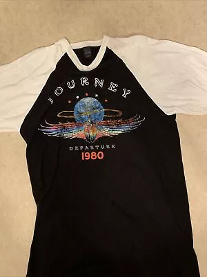 Buy JOURNEY DEPARTURE Shirt Adult S 1980 US TOUR Crew Neck Short Sleeve Black • 9.76£